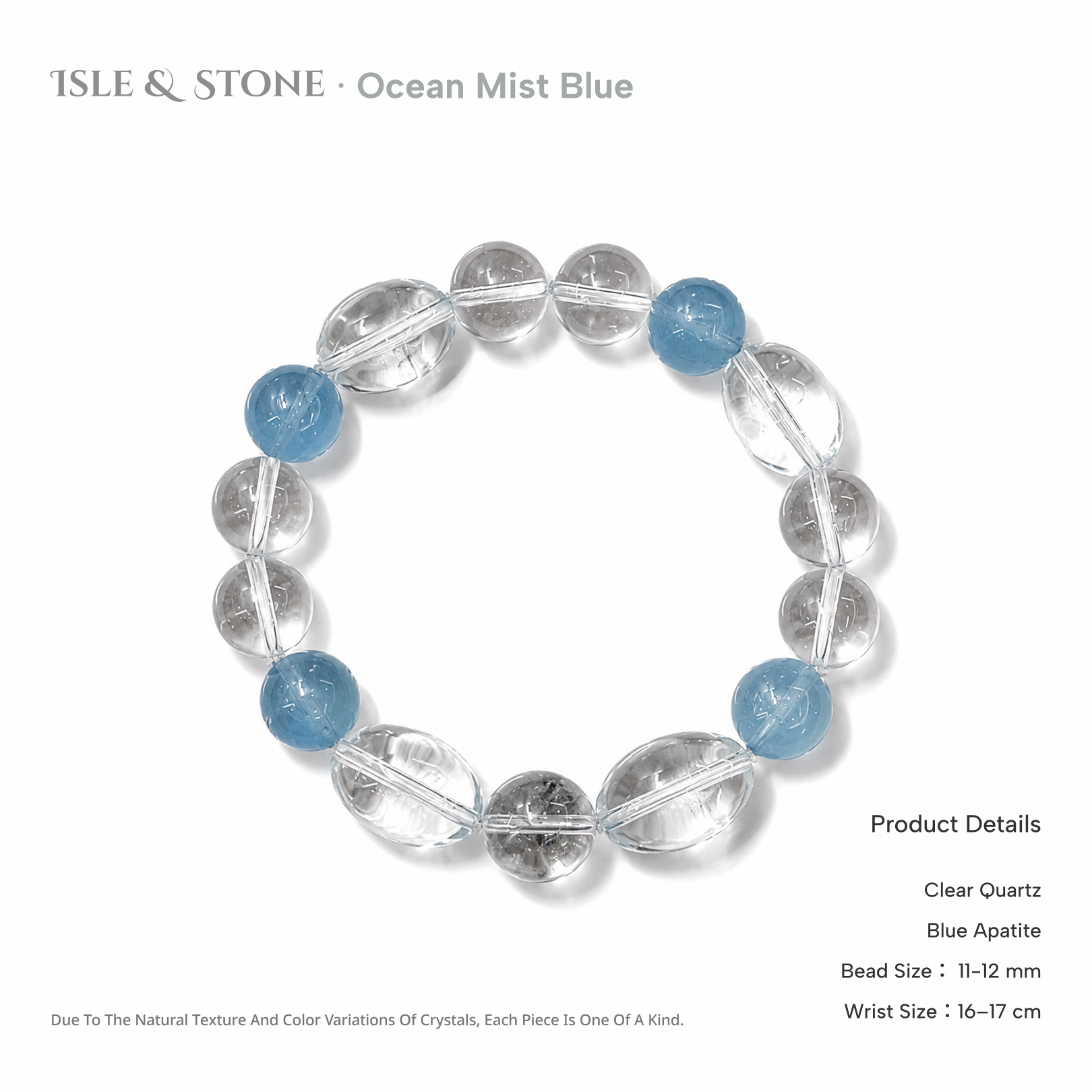Clear Blue After the Fog Bracelet