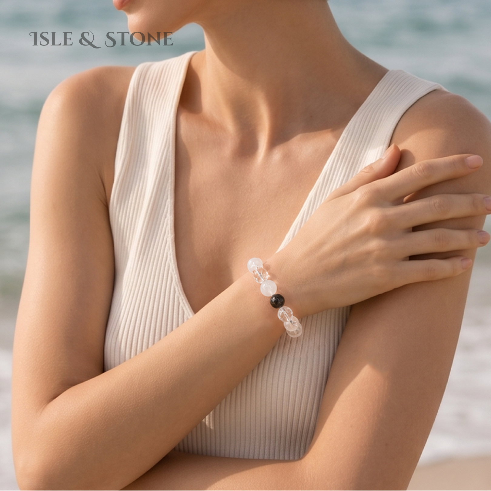 White-Obsidian Boundary Bracelet