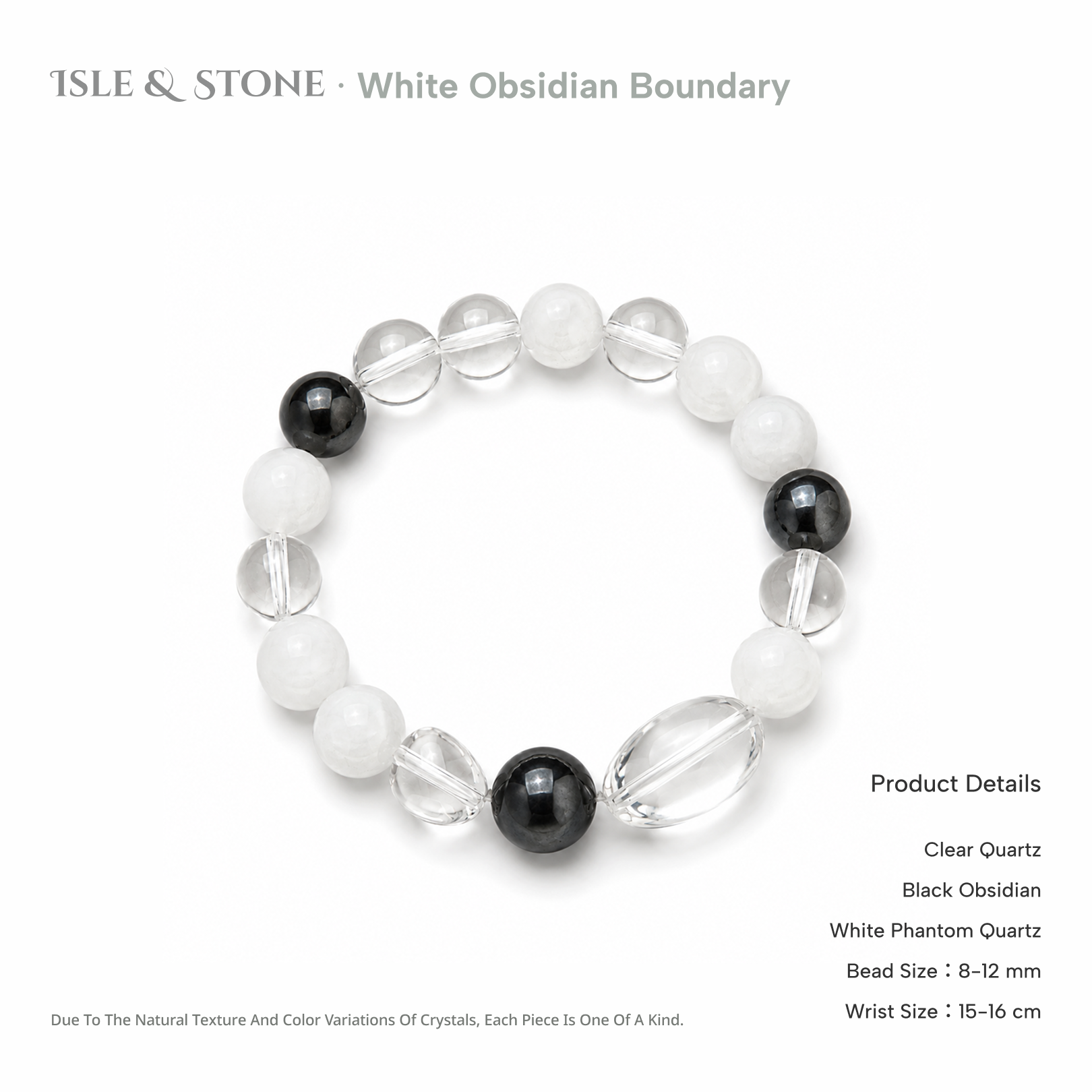 White-Obsidian Boundary Bracelet