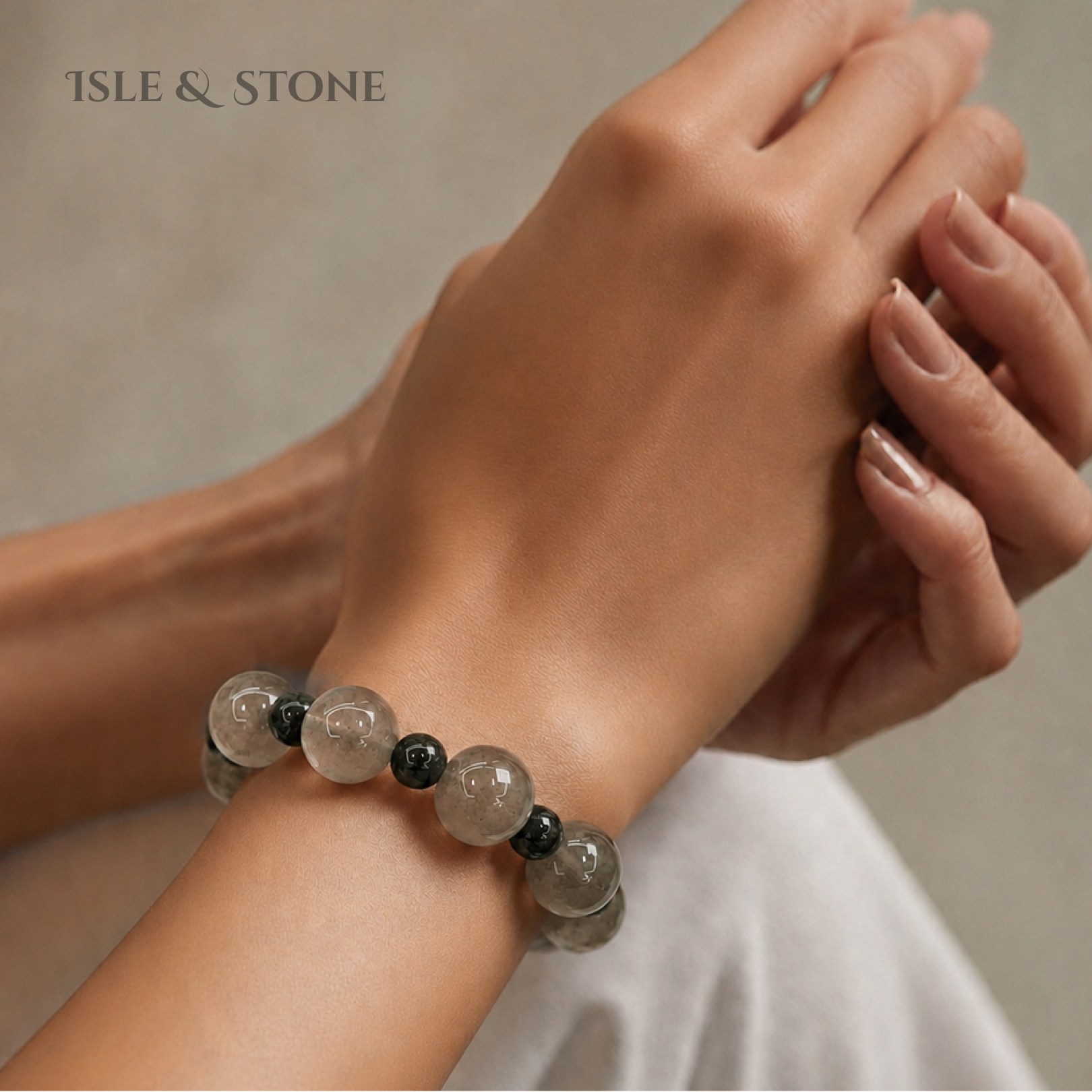 Forest-Mist Stone Bracelet