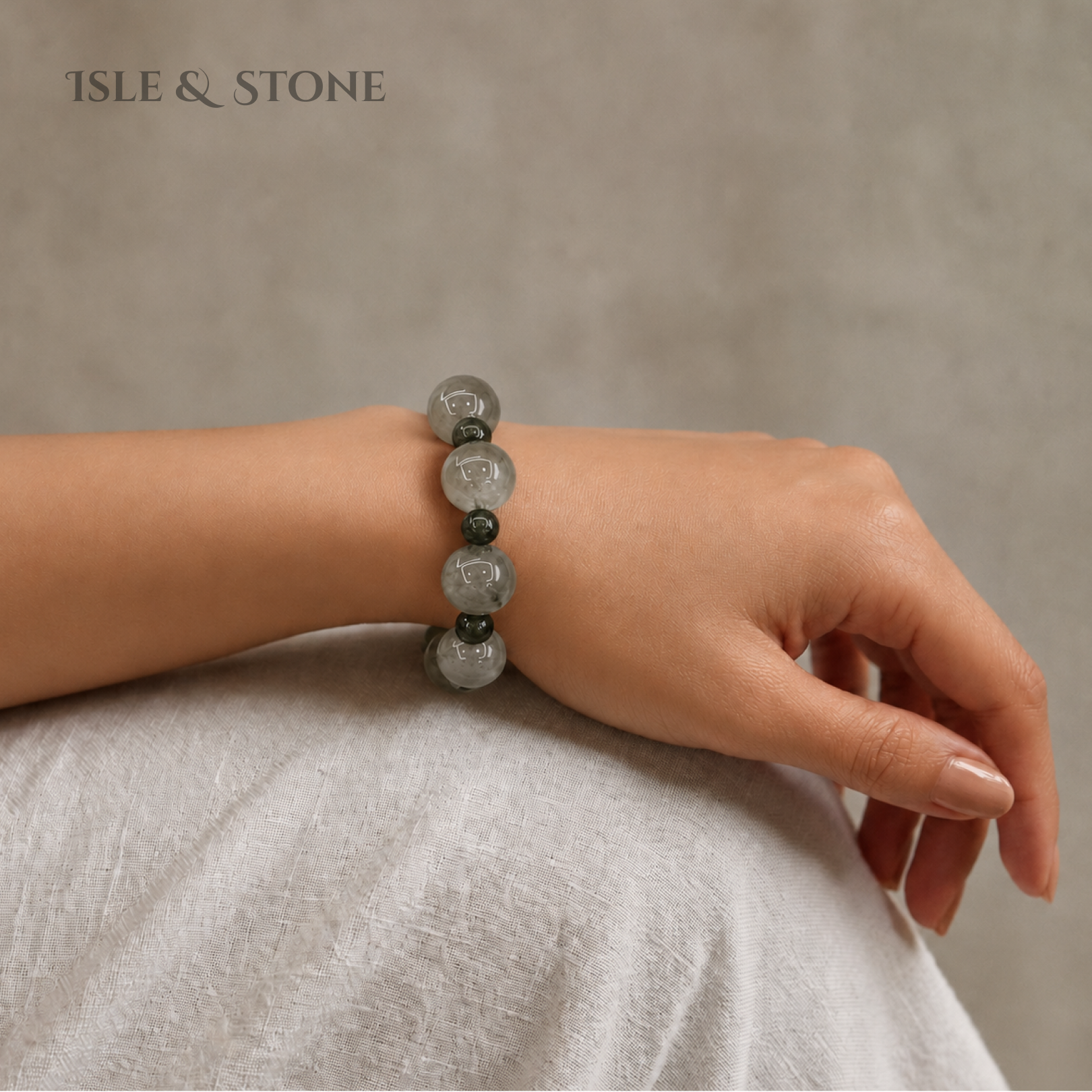Forest-Mist Stone Bracelet