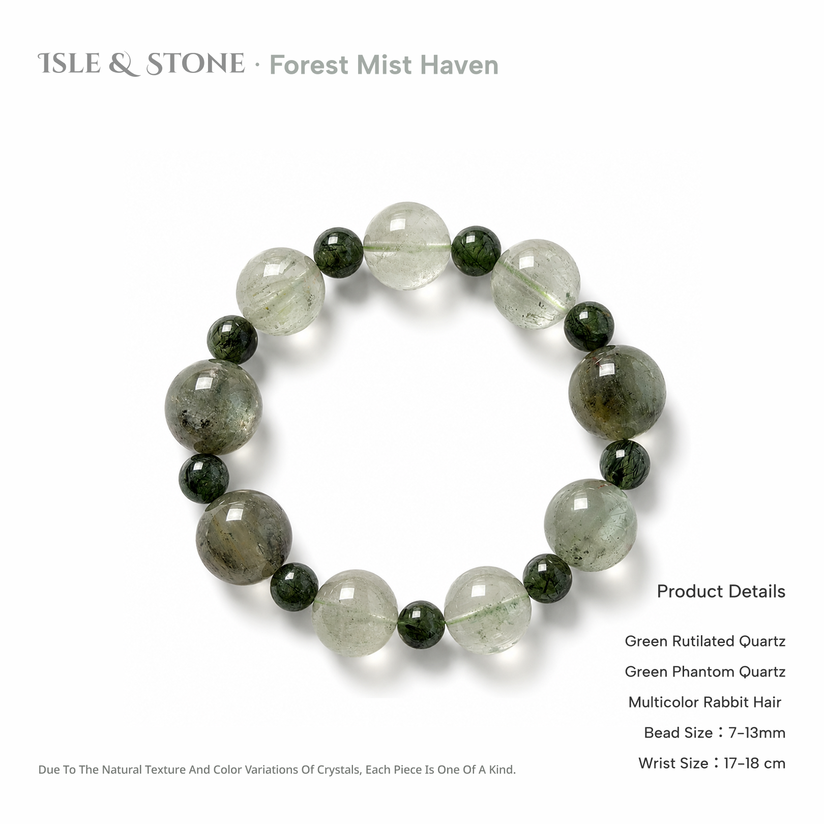 Forest-Mist Stone Bracelet